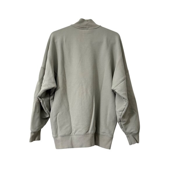 Babaton Gray Oversized Mock Neck French Terry Sweatshirt Pockets XS Size 1 - Picture 5 of 6